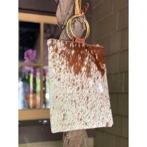 Oliveve horsehair Laine brass ring clutch handbag bag